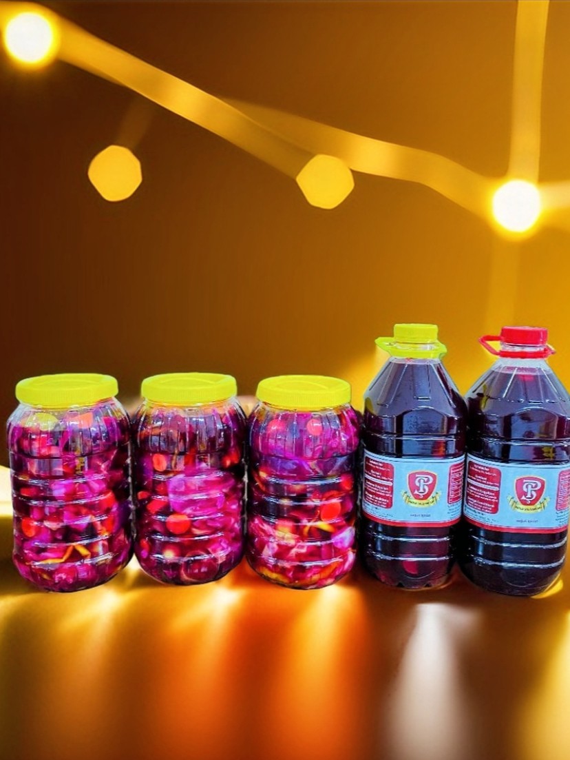 3 adet 3 kg karışık turşu 2 adet 3 litre şalgam